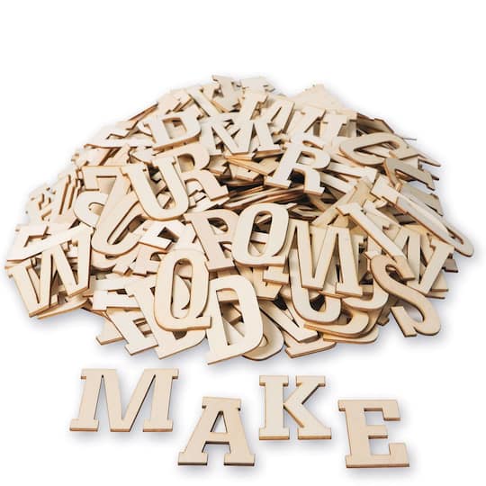 S&#x26;S&#xAE; Worldwide 3&#x22; Wood Craft Letters, 300ct.
